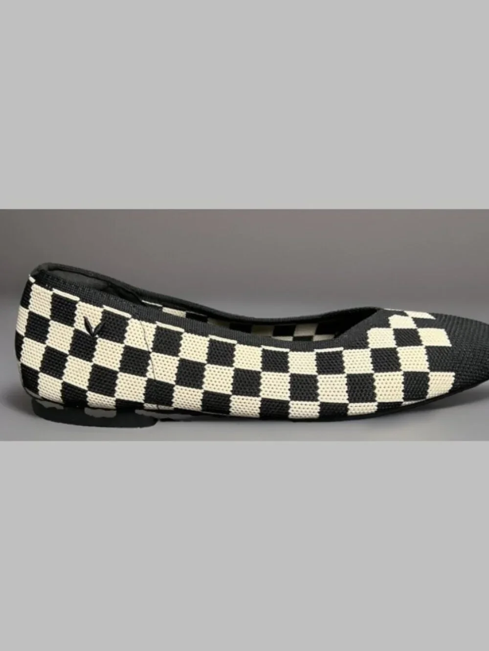 VIVAIA Margot 2.0 Women's Ballet Flats 8.5 EU 39.5 Black Cream Checkerboard Knit